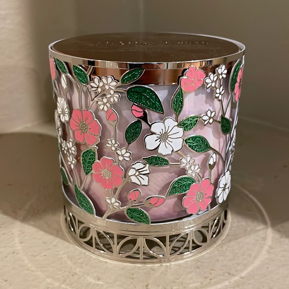 Bath & Body Works Floral Candle Holder